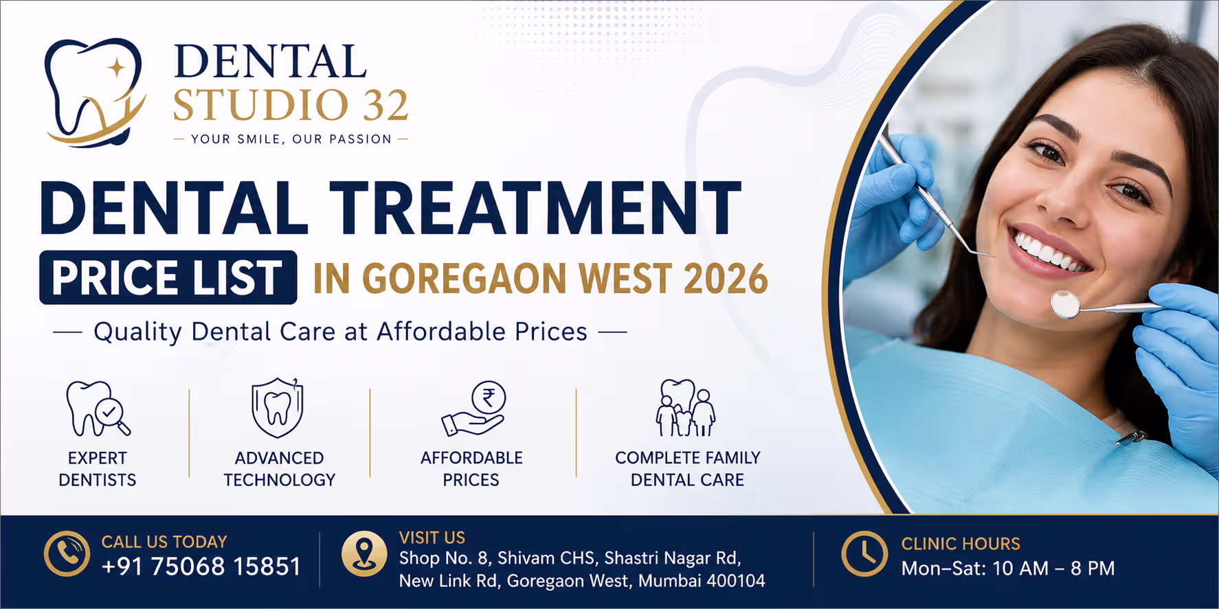 Complete Dental Treatment Price List in Goregaon West 2026